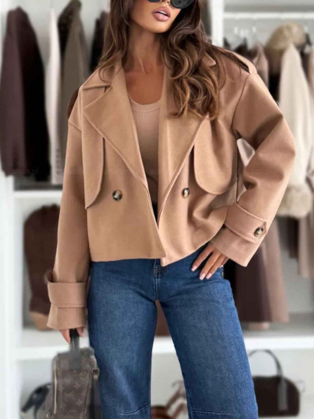 Double-Breasted Cropped Outerwear, image 5