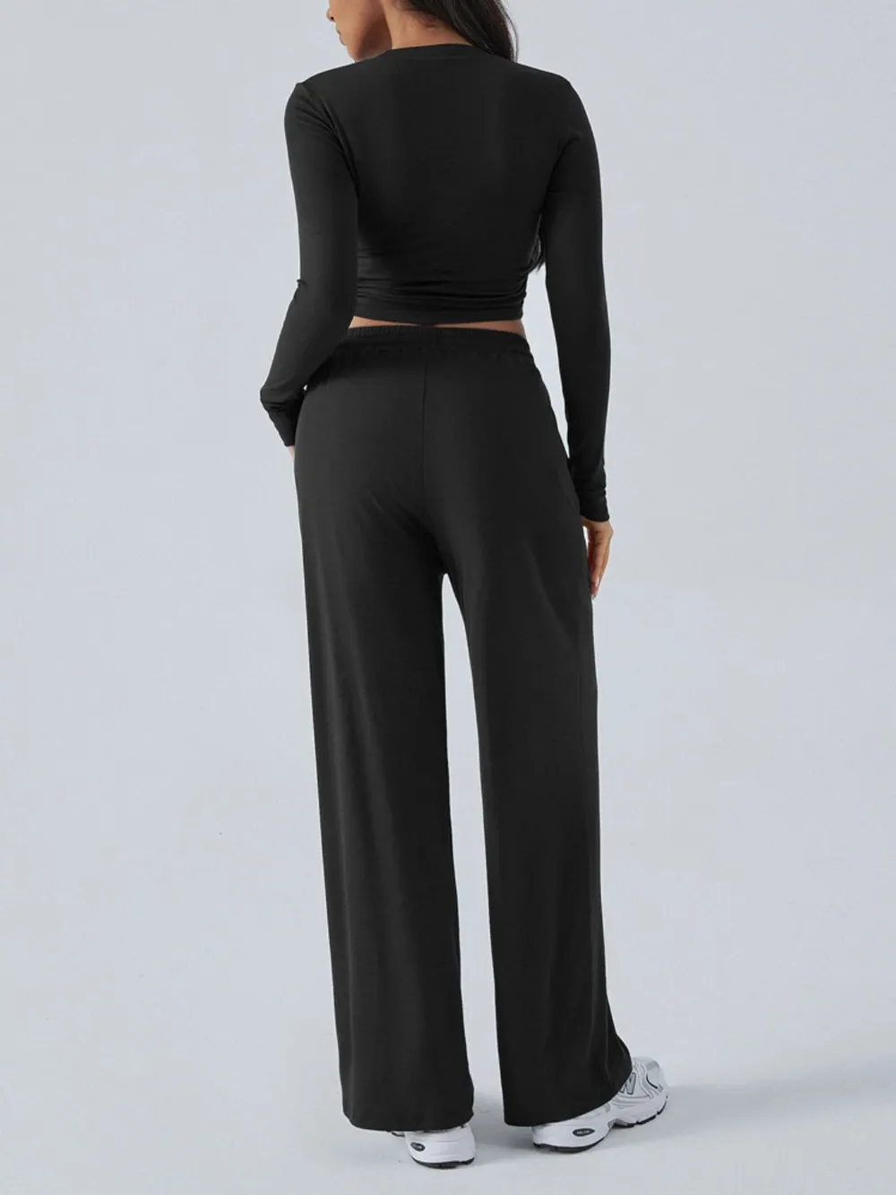 Round Neck Long Sleeve Top and Pants Set, image 18