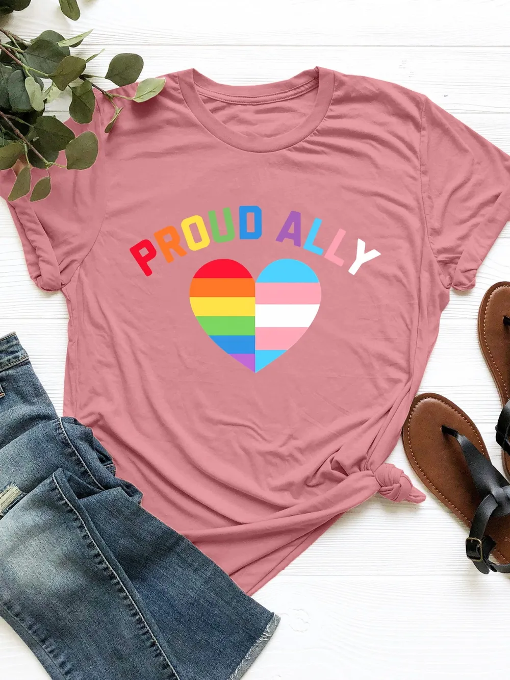PROUD ALLY Round Neck Short Sleeve T-Shirt, image 7