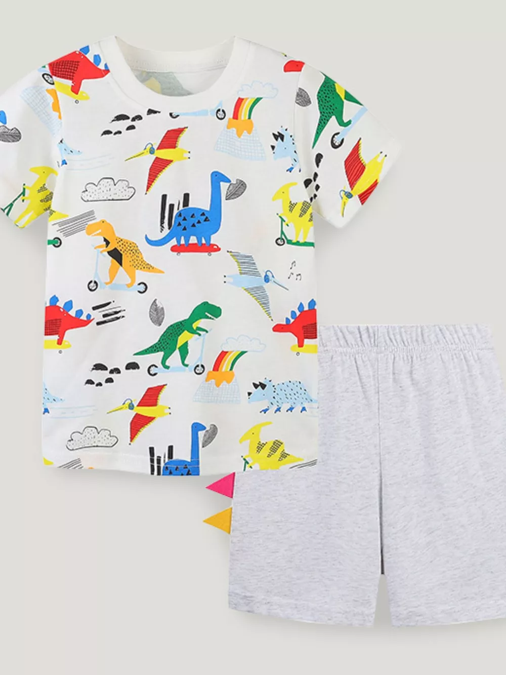 Children's Dinosaur Print Short Sleeve Tee and Shorts Set