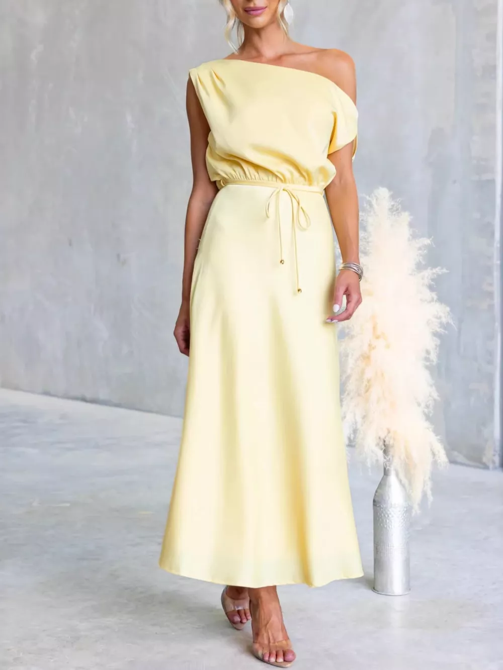 One-Shoulder Tied Midi Dress, image 24