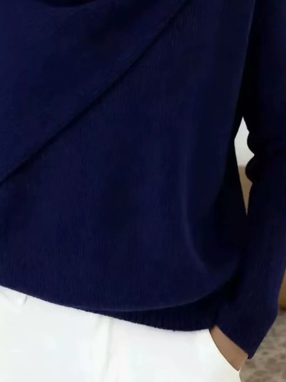 Full Size Solid Color Cowl Neck Sweater Plus Size, image 4