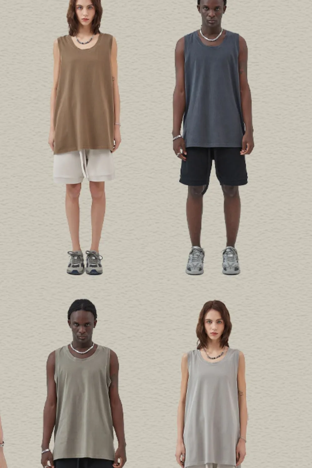 Men's Side Slit Round Neck Tank, image 2