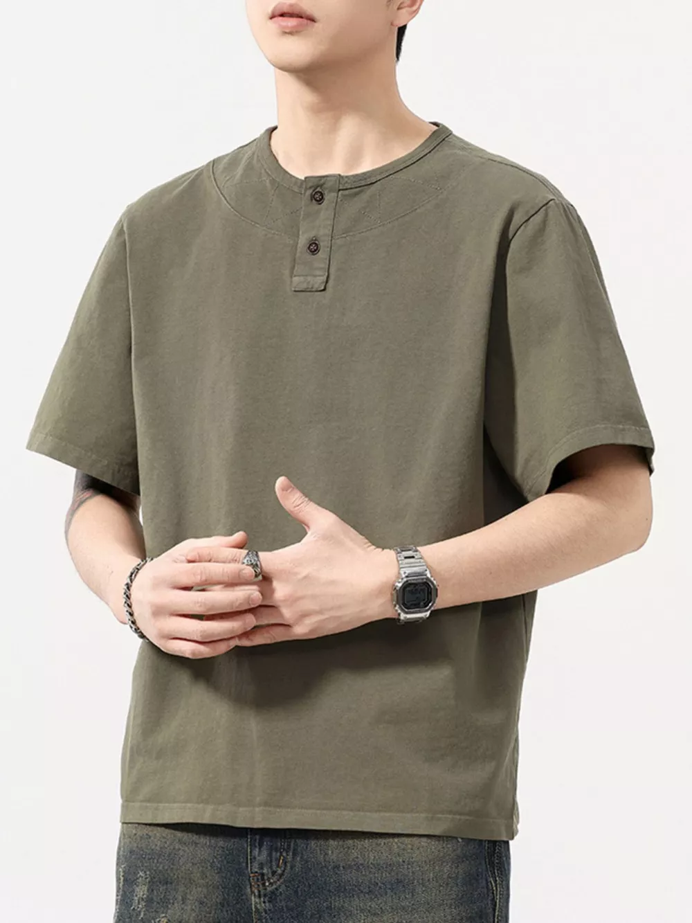Men's Full Size Round Neck Short Sleeve T-Shirt Plus Size, image 3