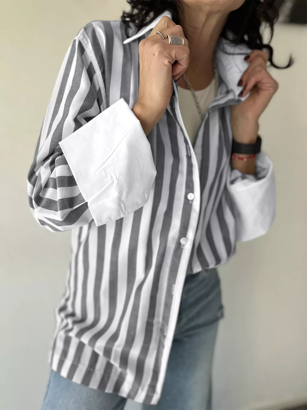 Striped Button-Up Long Sleeve Shirt, image 5