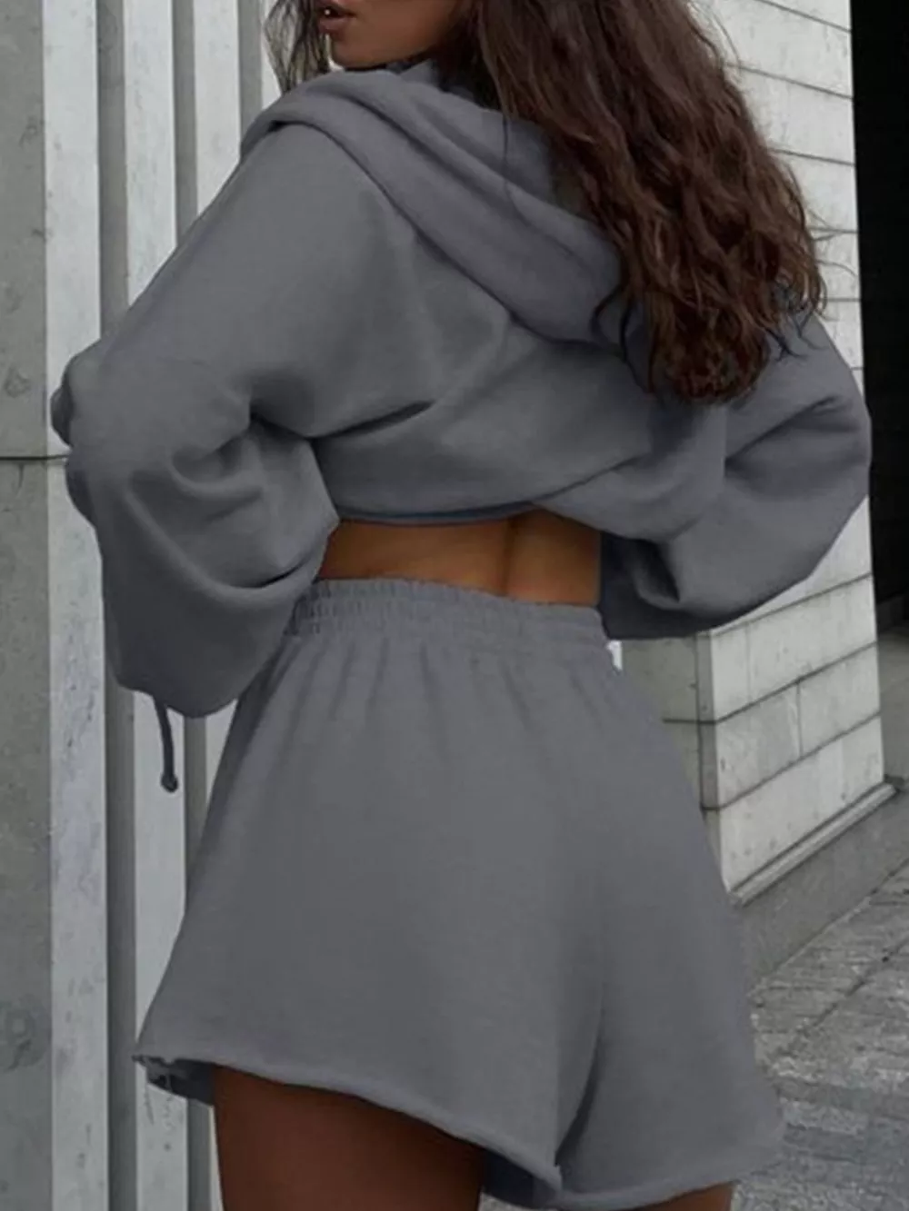Zip Up Long Sleeve Outerwear and Shorts Set, image 11