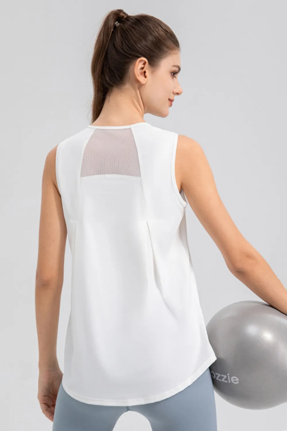 Round Neck Wide strap Active Tank, image 2