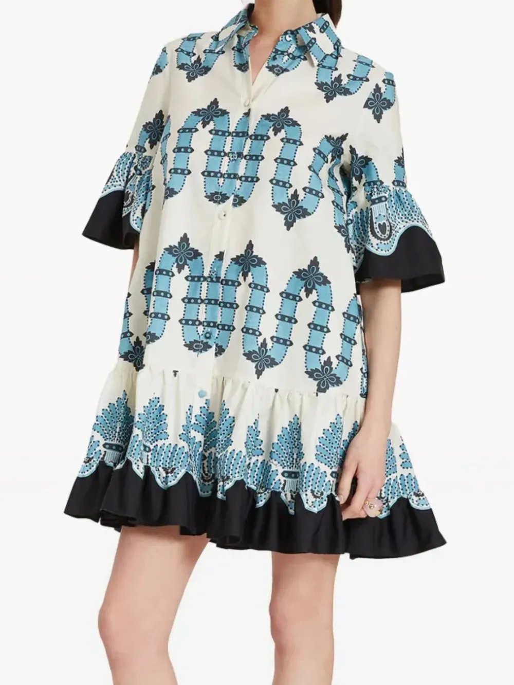 Floral Print Ruffle Sleeve Mini Dress, image 15