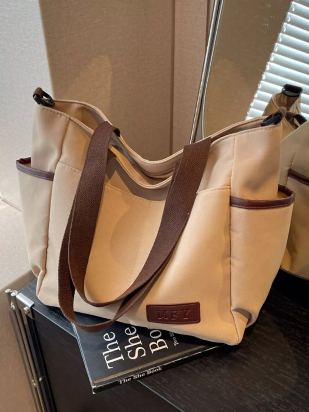 Canvas Shoulder Bag with Adjustable Strap, image 11
