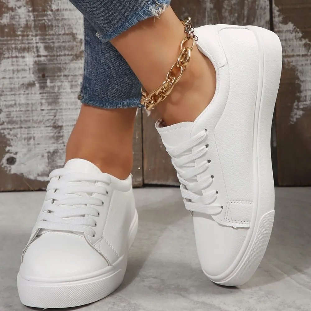 Round Toe Platform Sneakers, image 2