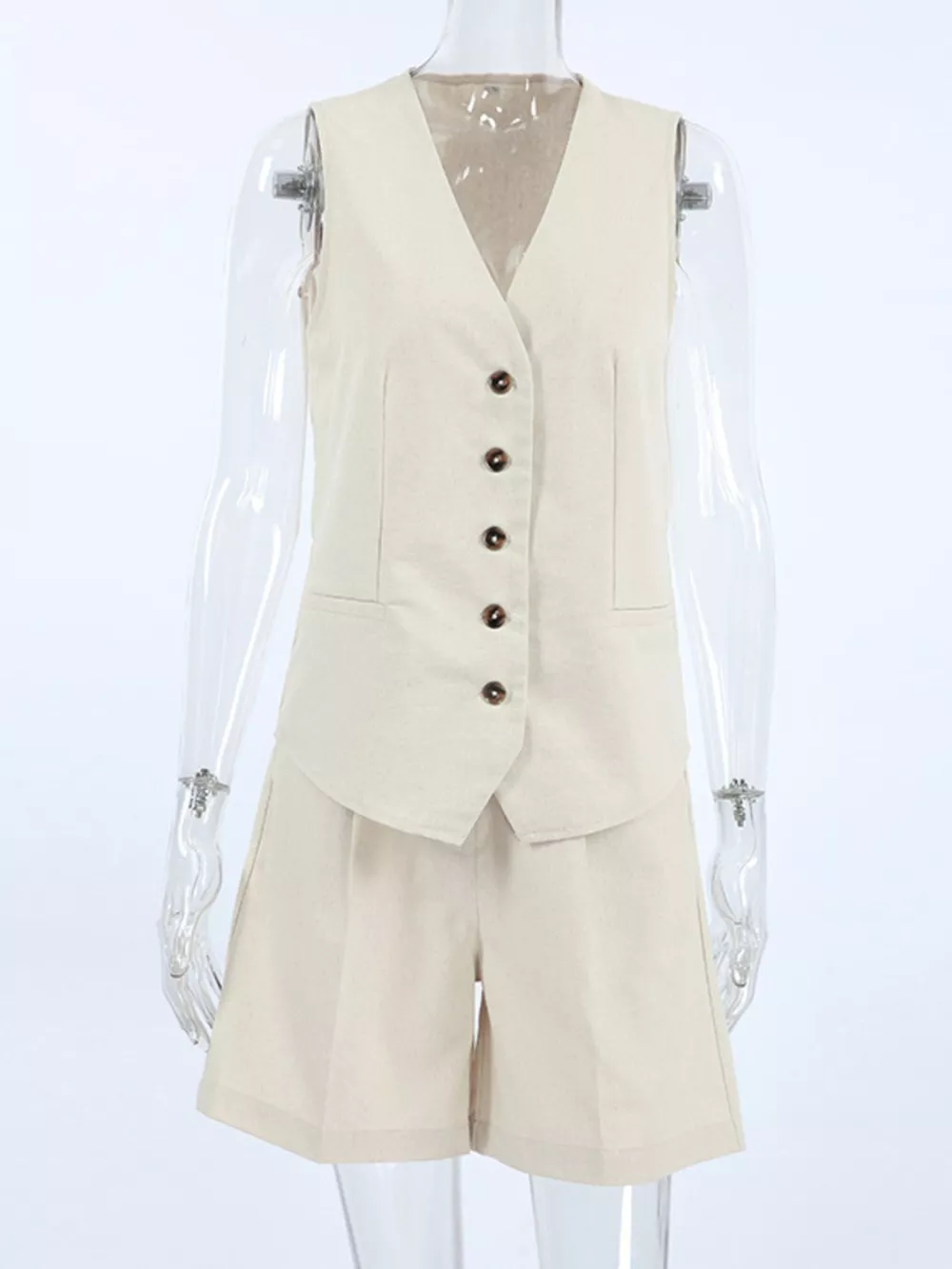 Button Up Vest and Shorts Set, image 7
