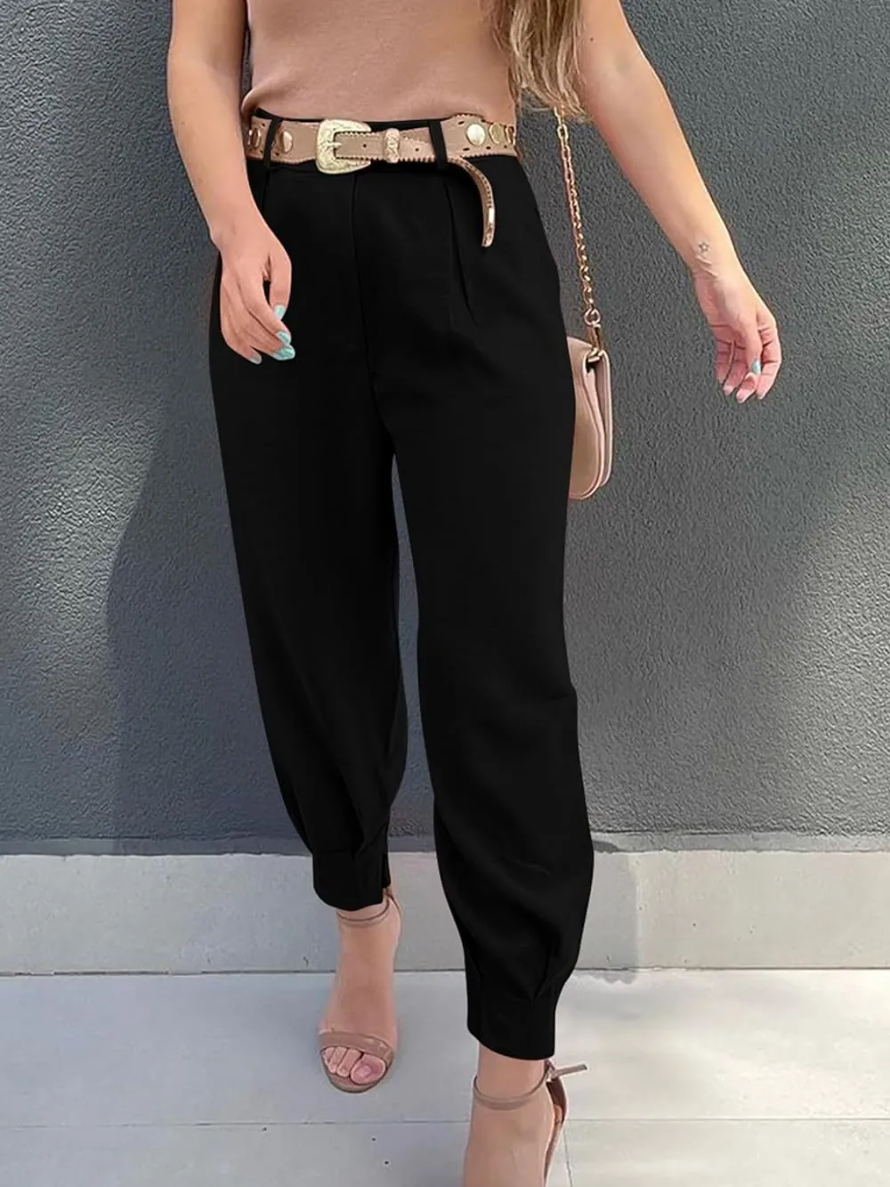 High Waist Cropped Pants, image 4