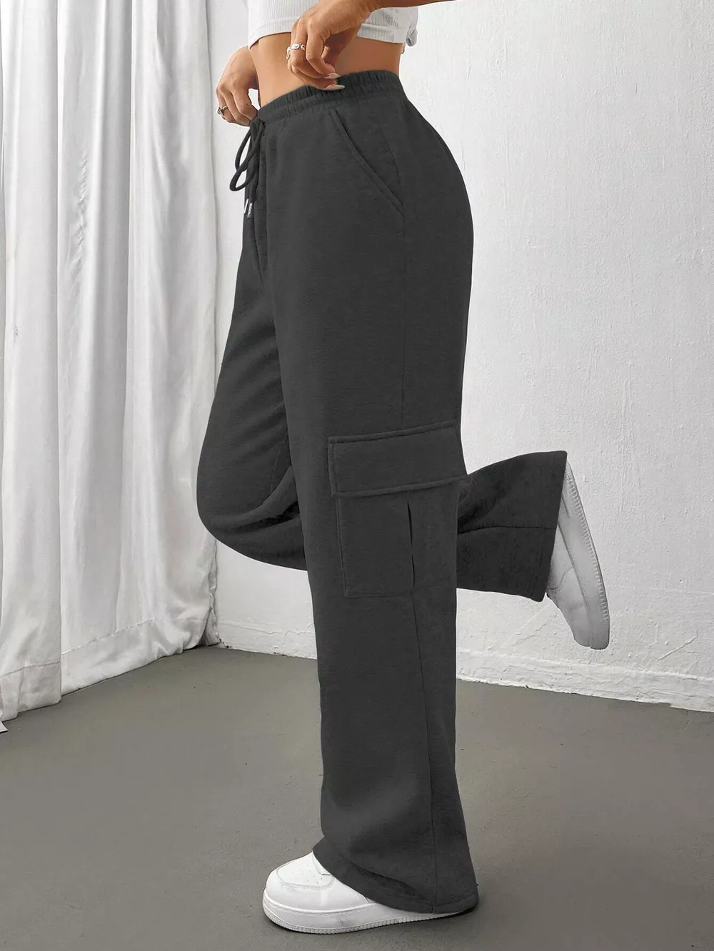 Relaxed Fit Pants with Drawstring Waist, image 19