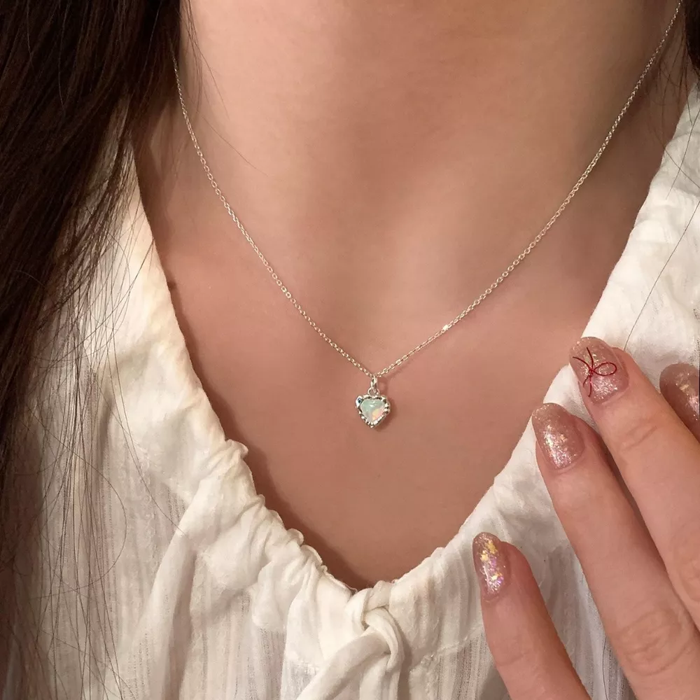 925 Sterling Silver Zircon Heart Necklace, image 5