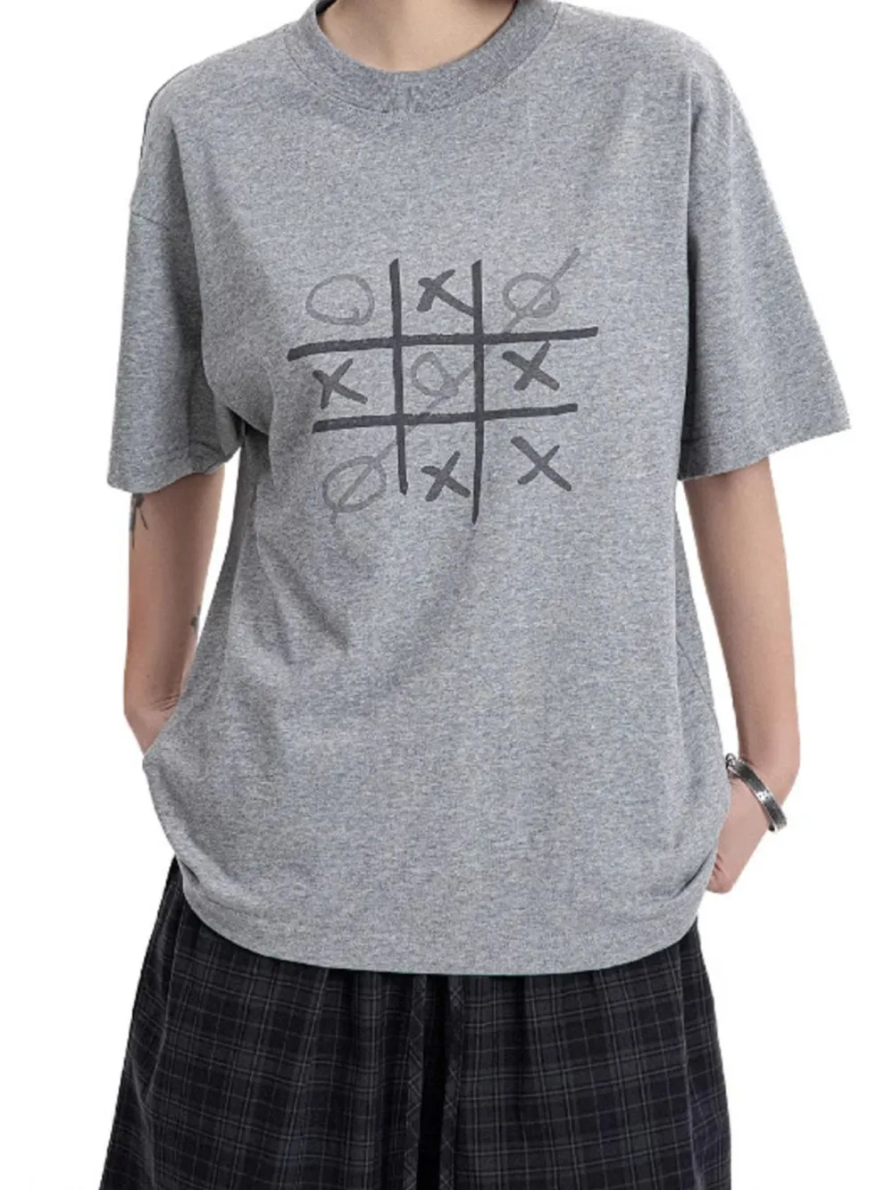 Men's Gaming Tic Tac Toe Graphic Round Neck T-Shirt, image 7