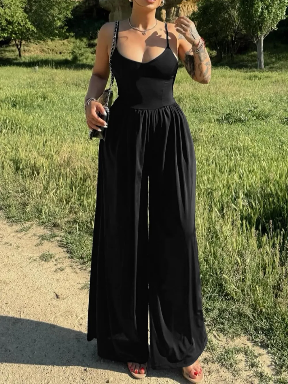 Spaghetti Strap Scoop Neck Jumpsuit