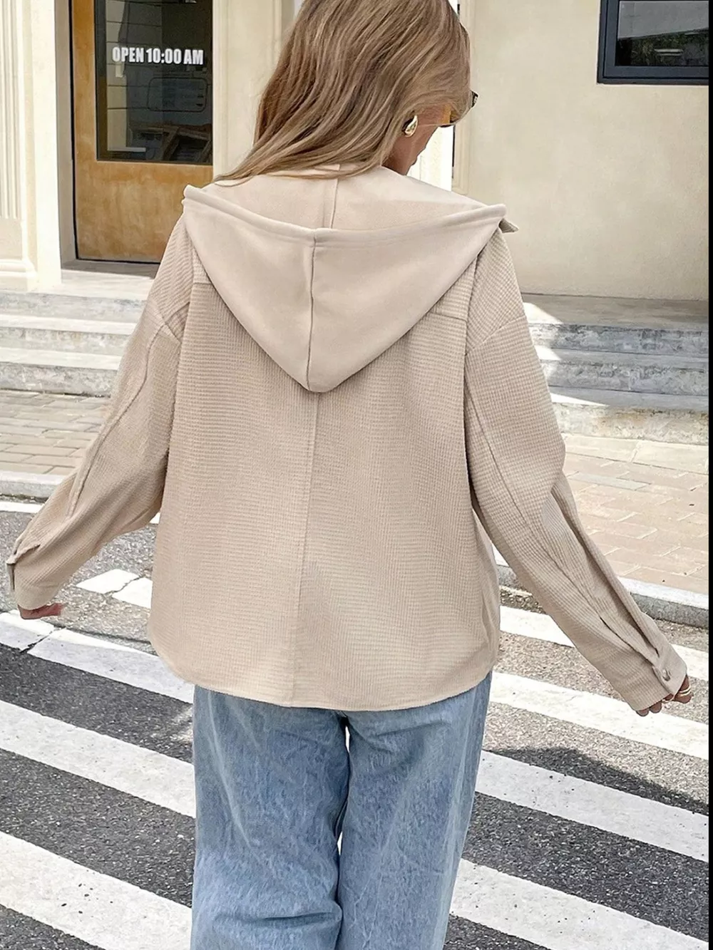 Thermal Knit Textured Hooded Jacket, image 3