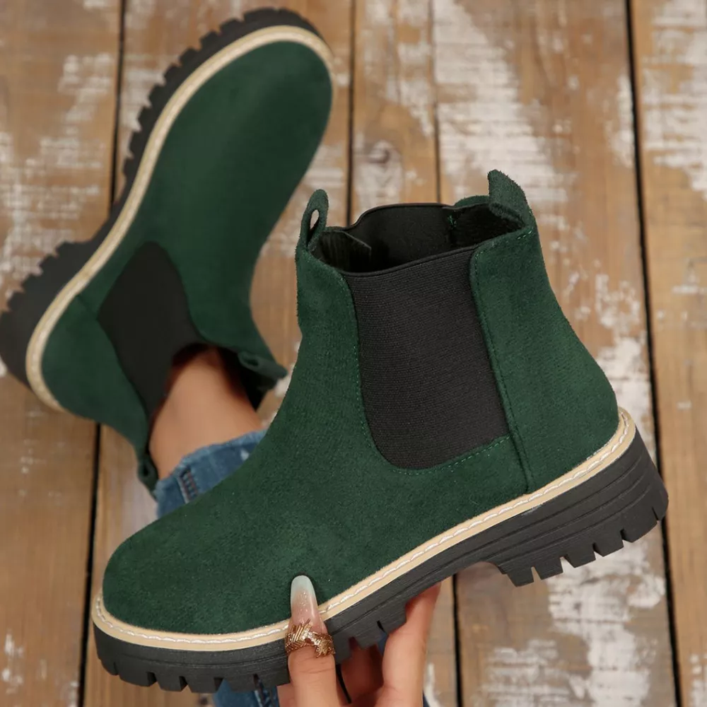Round Toe Block Heels Boots, image 5