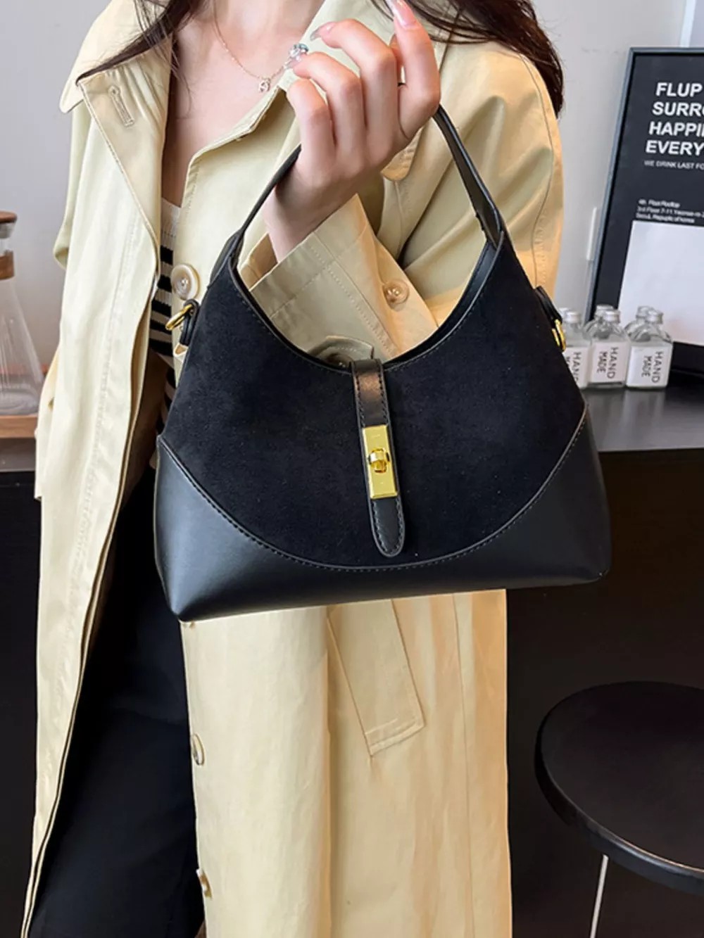Buckle Leather Shoulder Bag, image 2