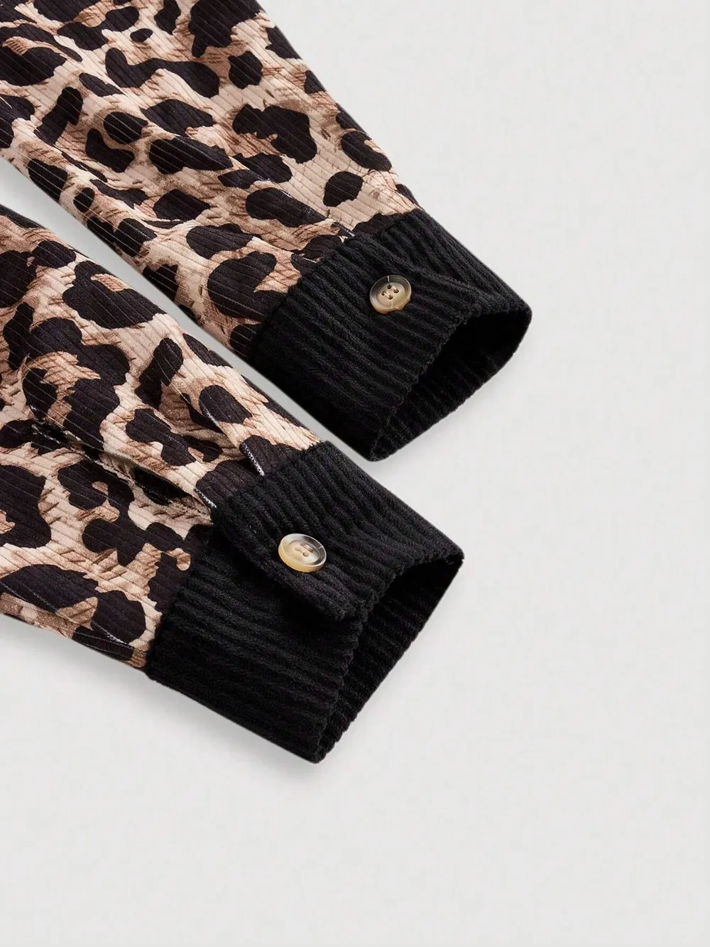 Leopard Collared Neck Button Up Shacket, image 8