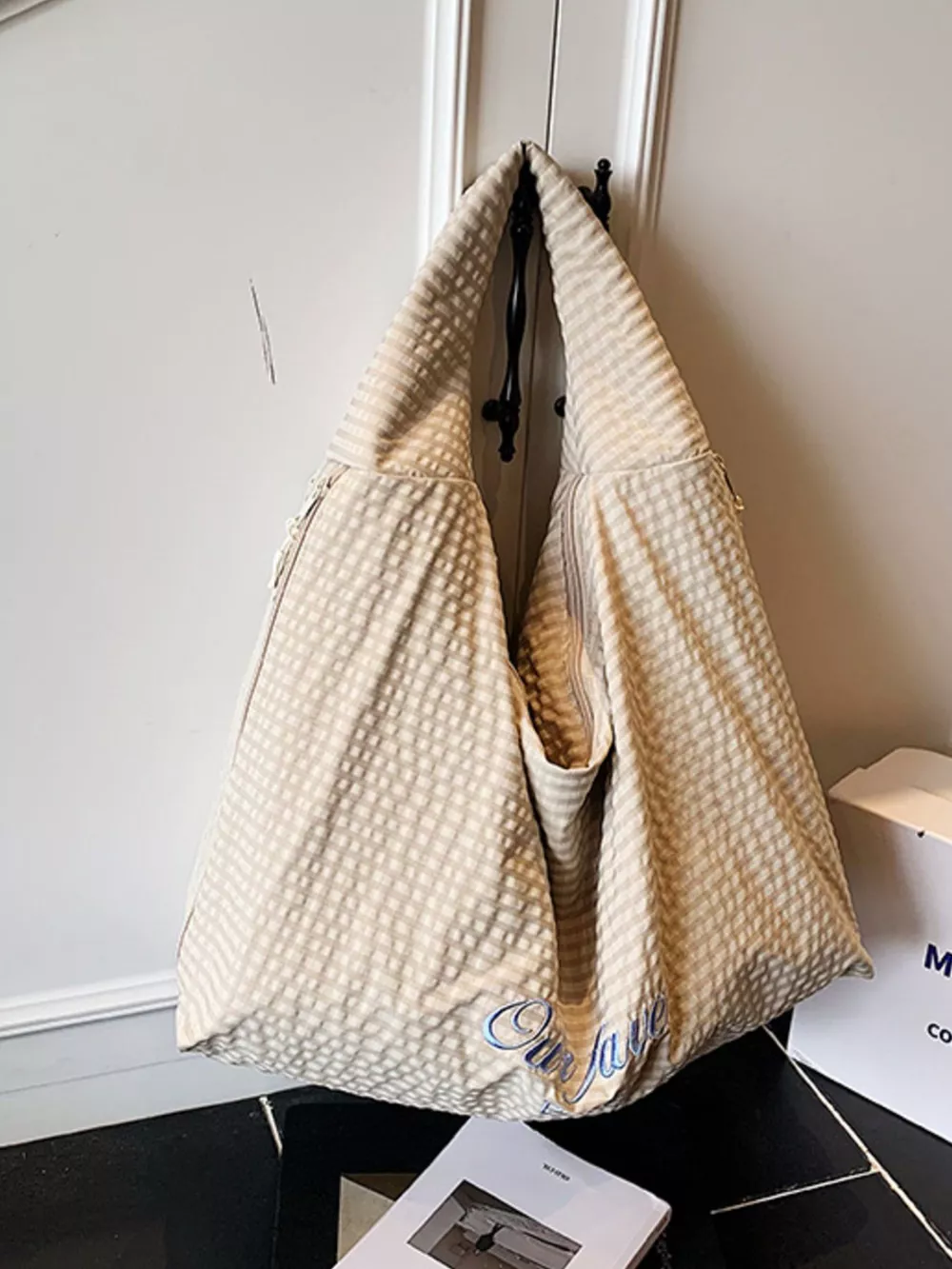 Casual Style Plaid Handbag, image 3