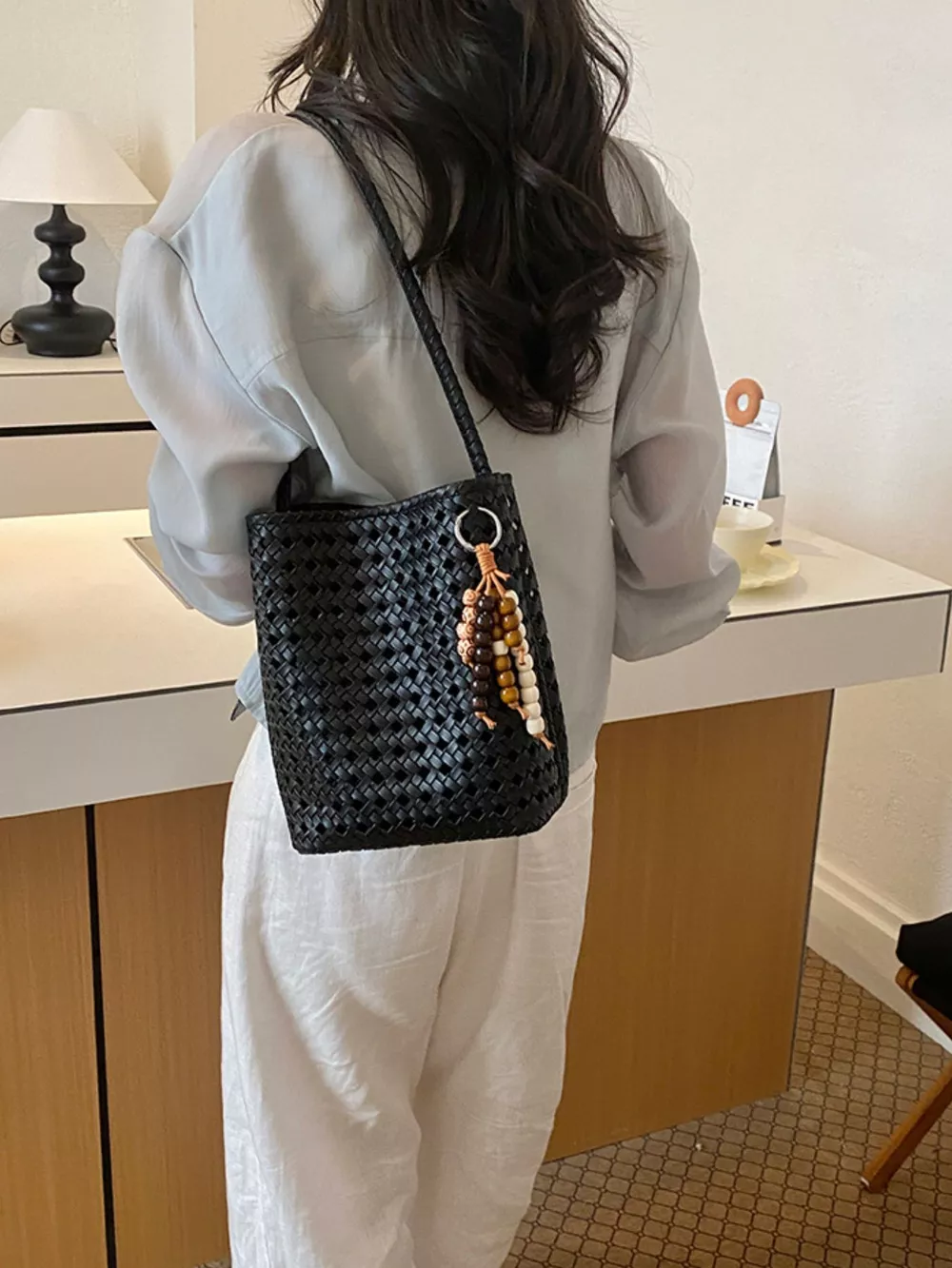 Woven Leather Shoulder Bag, image 5