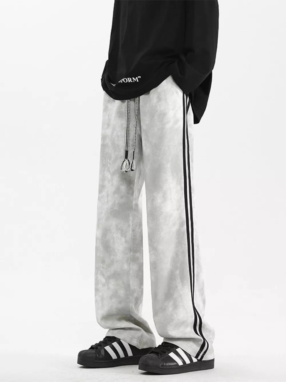 Men's Plus Size Drawstring Loose Fit Pants, image 4