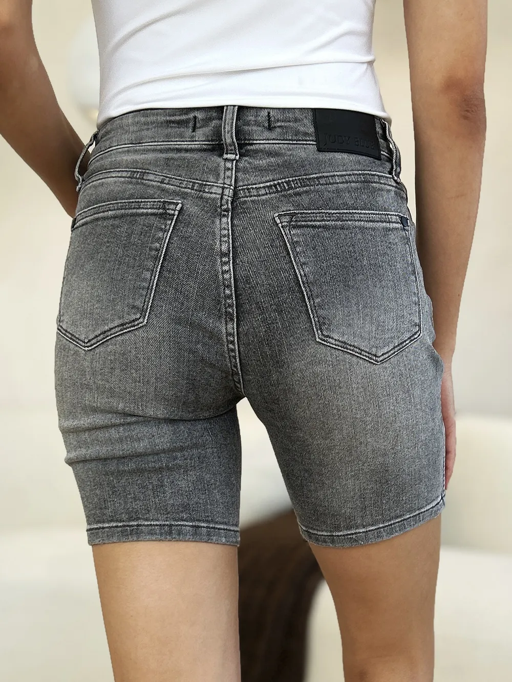 Full Size High Waist Washed Denim Shorts, image 3