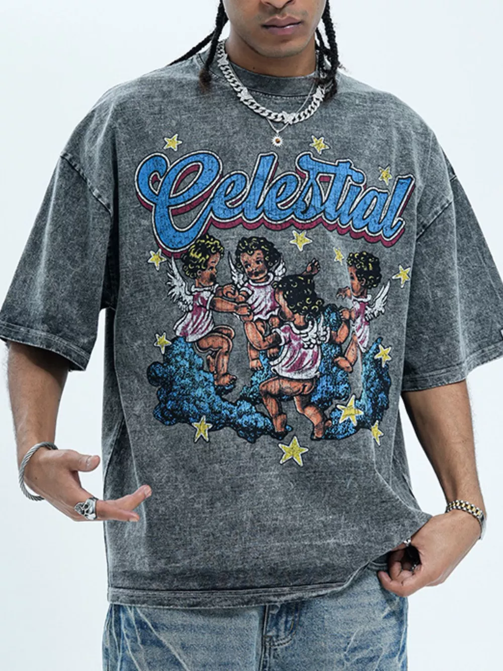 Men's Graphic Round Neck Half Sleeve T-Shirt, image 2