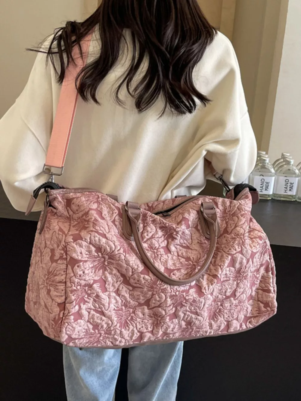 Floral Quilted Travel Bag, image 5