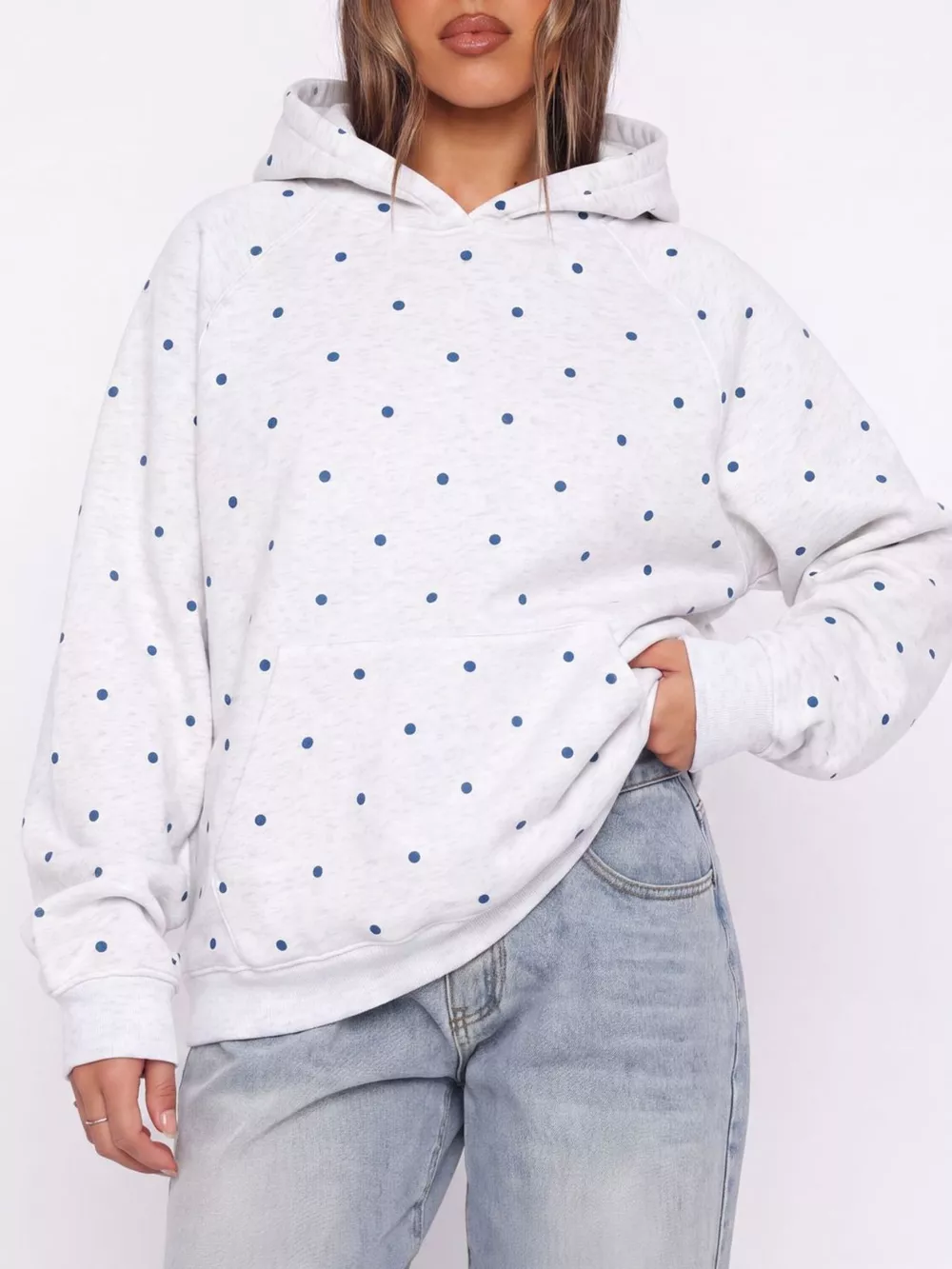 Polka Dot Raglan Sleeve Hoodie, image 13