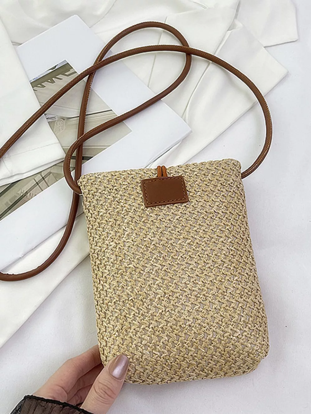 Straw Woven Crossbody Bag, image 13