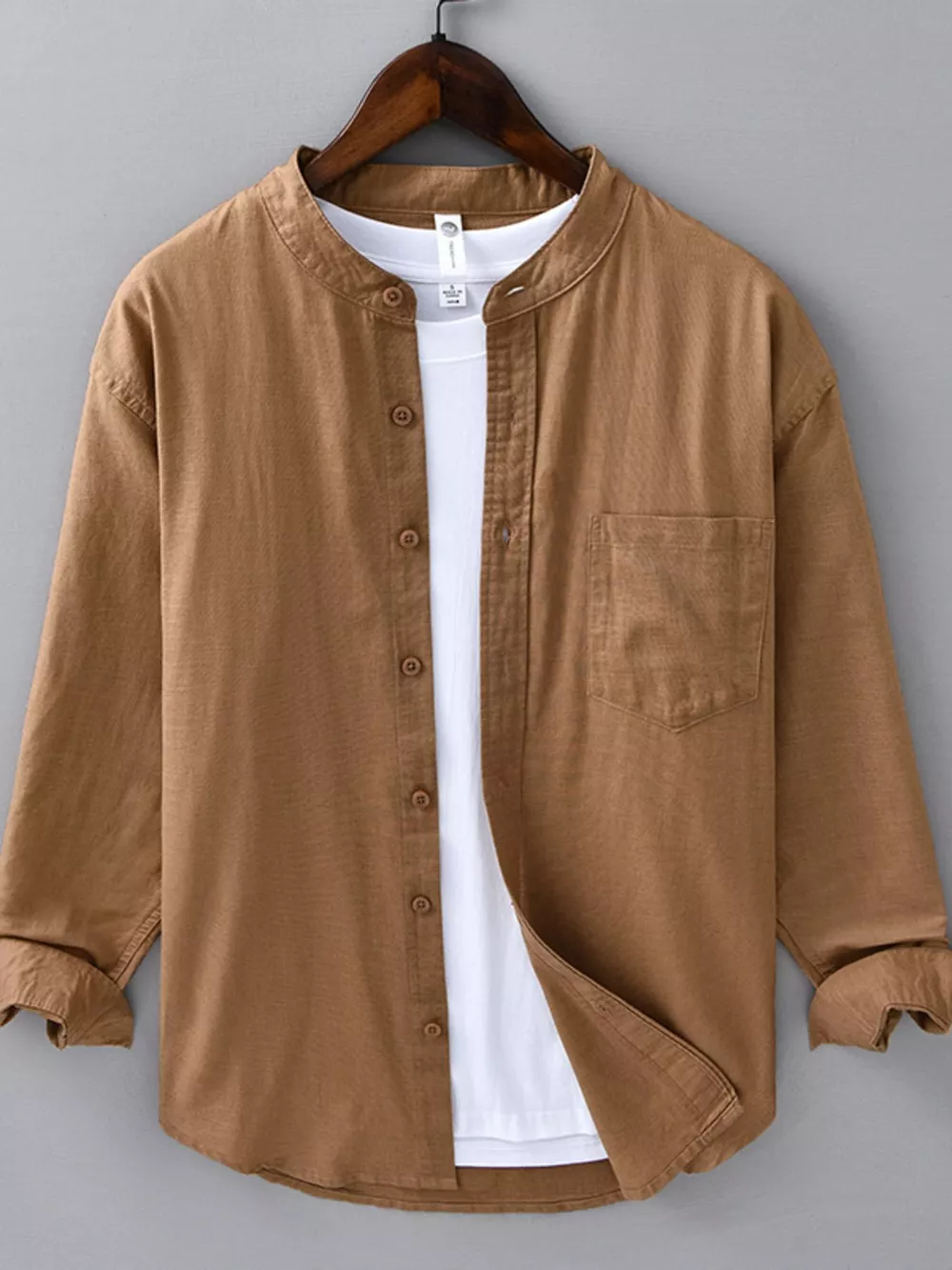 Men's Plus Size Casual Button Up Long Sleeve Shirt, image 6