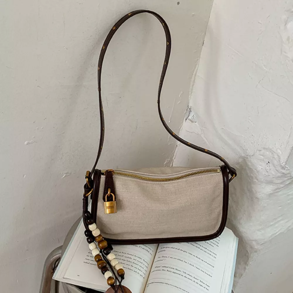Vintage Lock Detail Shoulder Bag, image 6