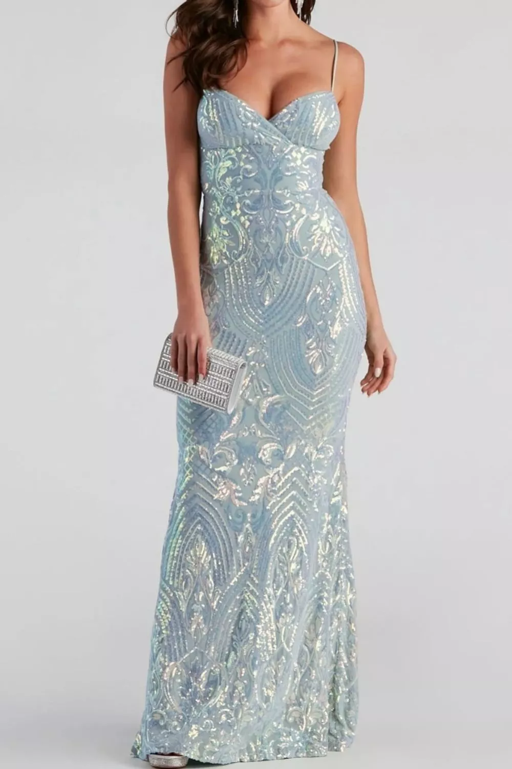Sequin Mermaid Evening Maxi Cami Dress