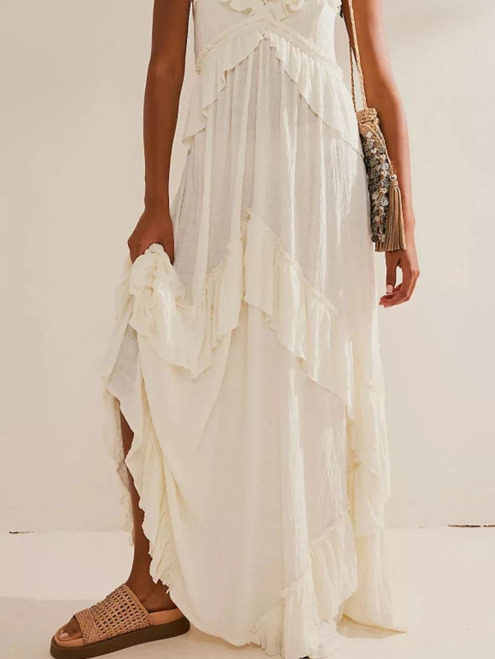 Ruffled Halter Neck Maxi Dress, image 6