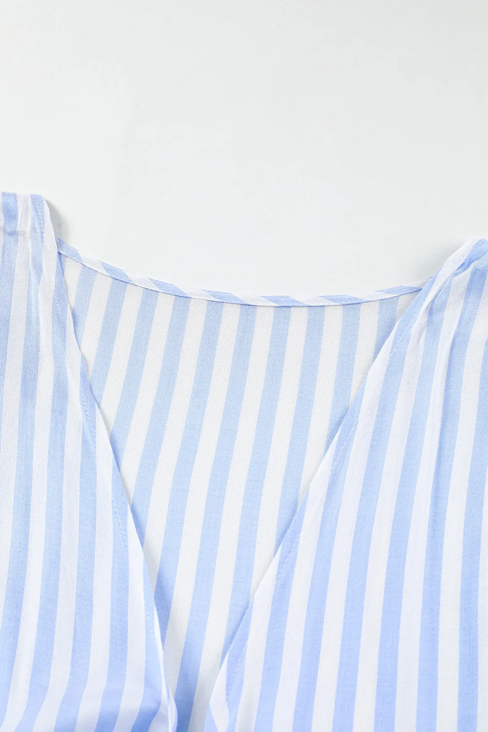 Bow Striped Kimono Sleeve Romper, image 3