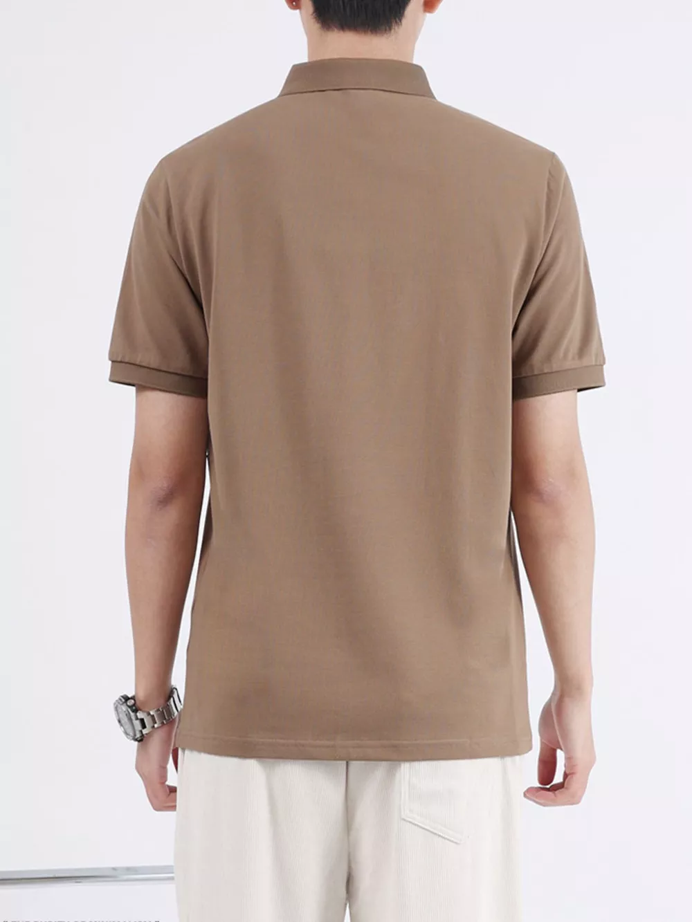 Men's Plus Size Color Block Casual Polo, image 3