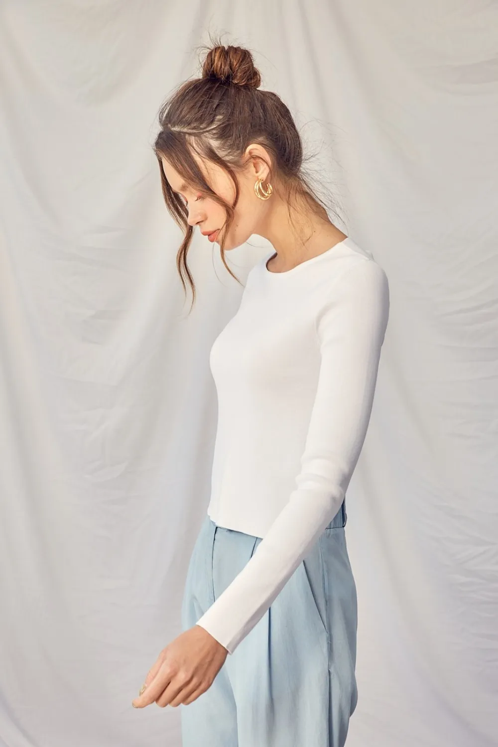 Twisted Backless Long Sleeve Knit Top, image 5