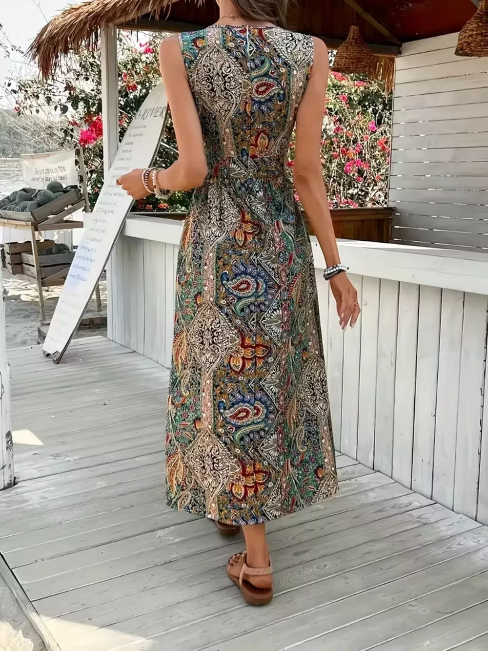 Paisley Print Sleeveless Romper, image 16