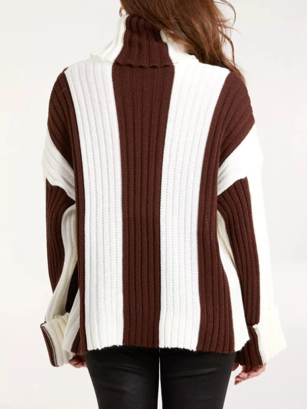 Color Block Ribbed Turtleneck Sweater, image 14