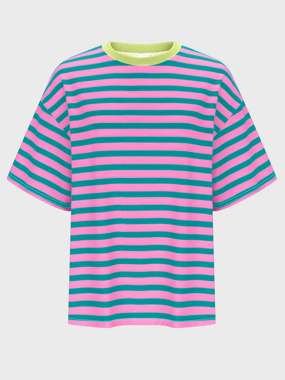 Striped Round Neck Half Sleeve T-Shirt, image 11