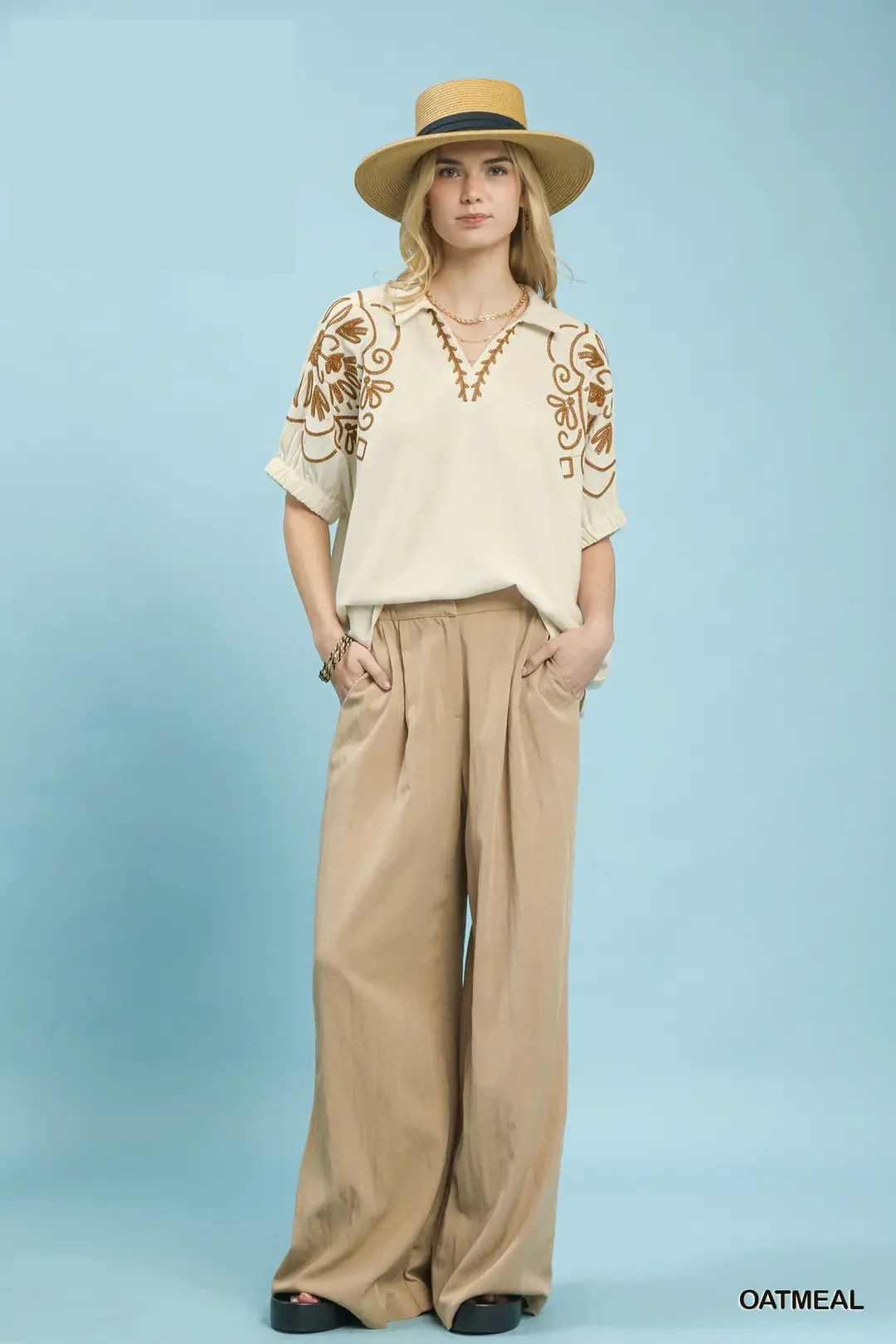 Floral Embroidered Sleeve Blouse, image 6