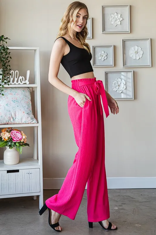 Full Size Front Tie Pants with Paperbag Waistband Plus Size, image 9