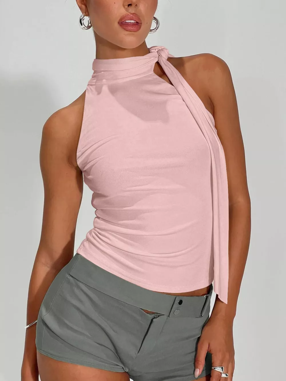 Halter Neck Ruched Top, image 2