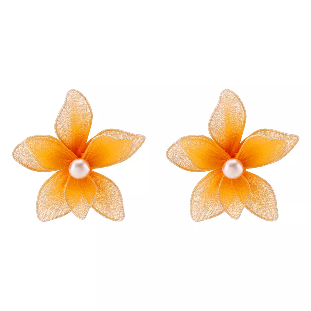 Flower Pearl Stud Earrings, image 9