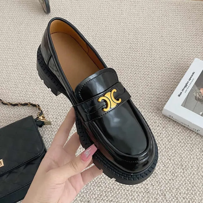 Round Toe Block Heel Loafers, image 3
