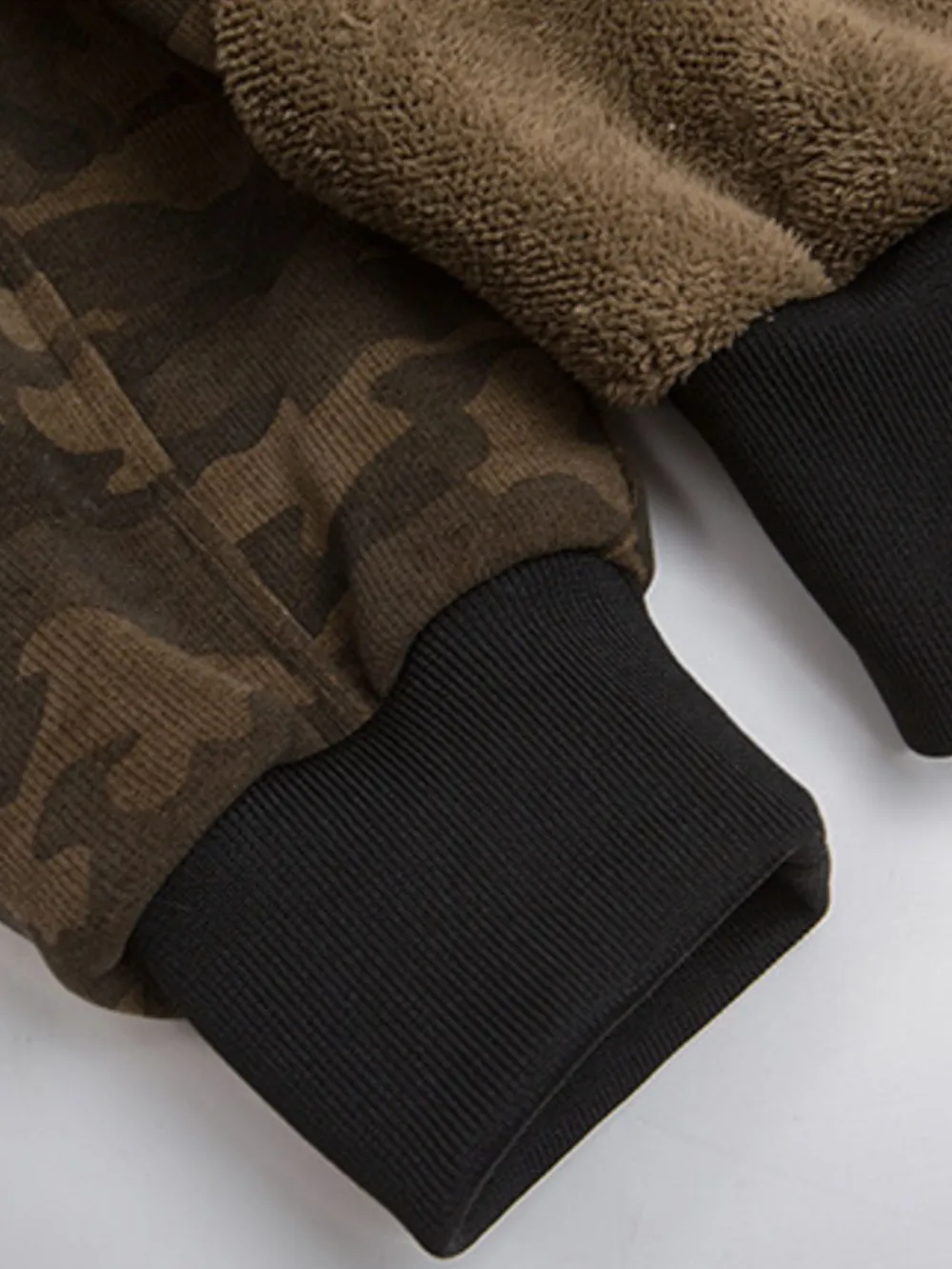 Men's Camouflage Faux Fur Hood Jacket, image 4