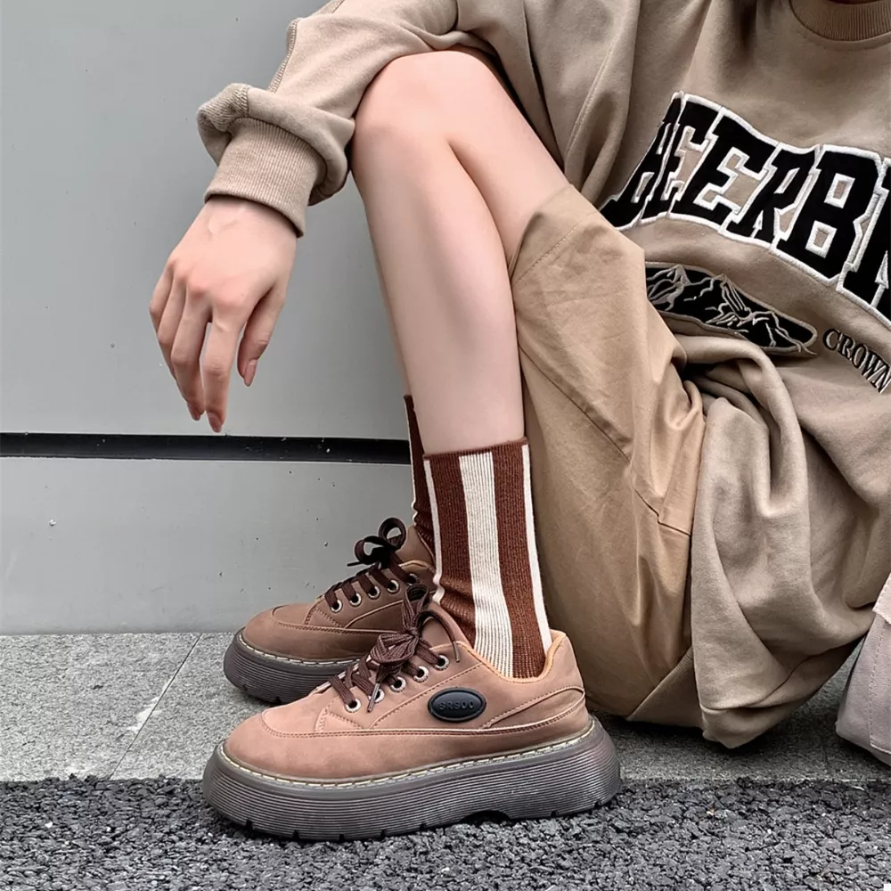 Contrast Striped Crew Socks, image 12