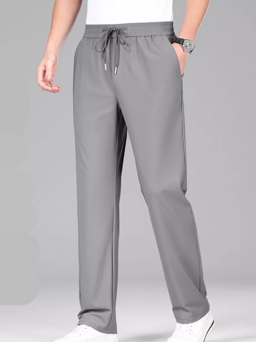 Men's Plus Size Casual Drawstring Pants, image 5